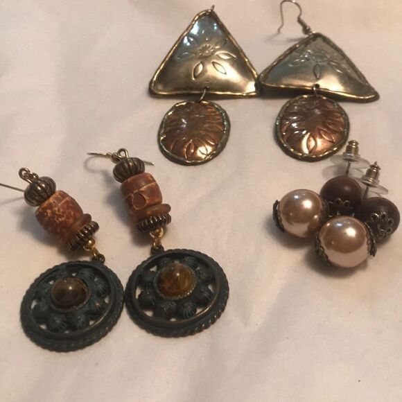 Three Pairs of Dangle Earrings $10!! - Picture 2 of 2